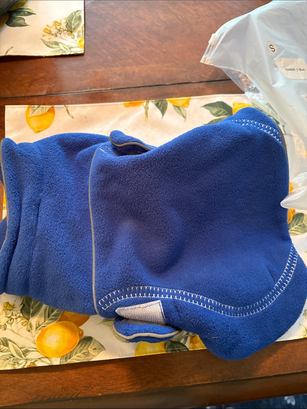 Royal Blue Fleece Pet Hoodie with Trim size small brand new